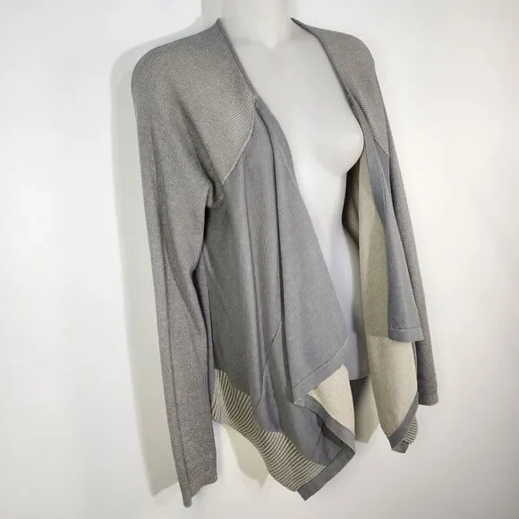 Cabi Cardigan Sweater Womens Size Medium Open Front Waterfall Pocket Sage 5132 - Picture 4 of 9